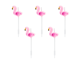 Mini-kaarsjes flamingo's