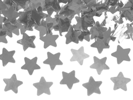 Confetti popper zilveren sterren 40 cm