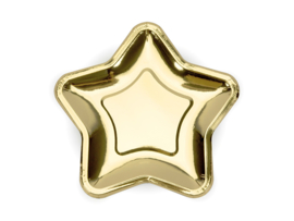 Gouden sterren borden (6st)