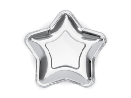 Zilveren sterren borden (6st)