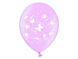 Ballonnen met vlinders (roze) 6 st