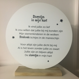 Muurcirkel "Sterretjes in mijn hart"