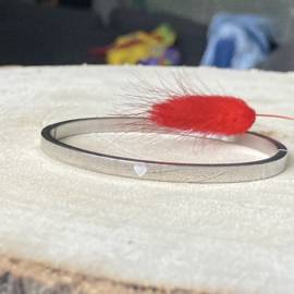 RVS armband met hart (zilver)