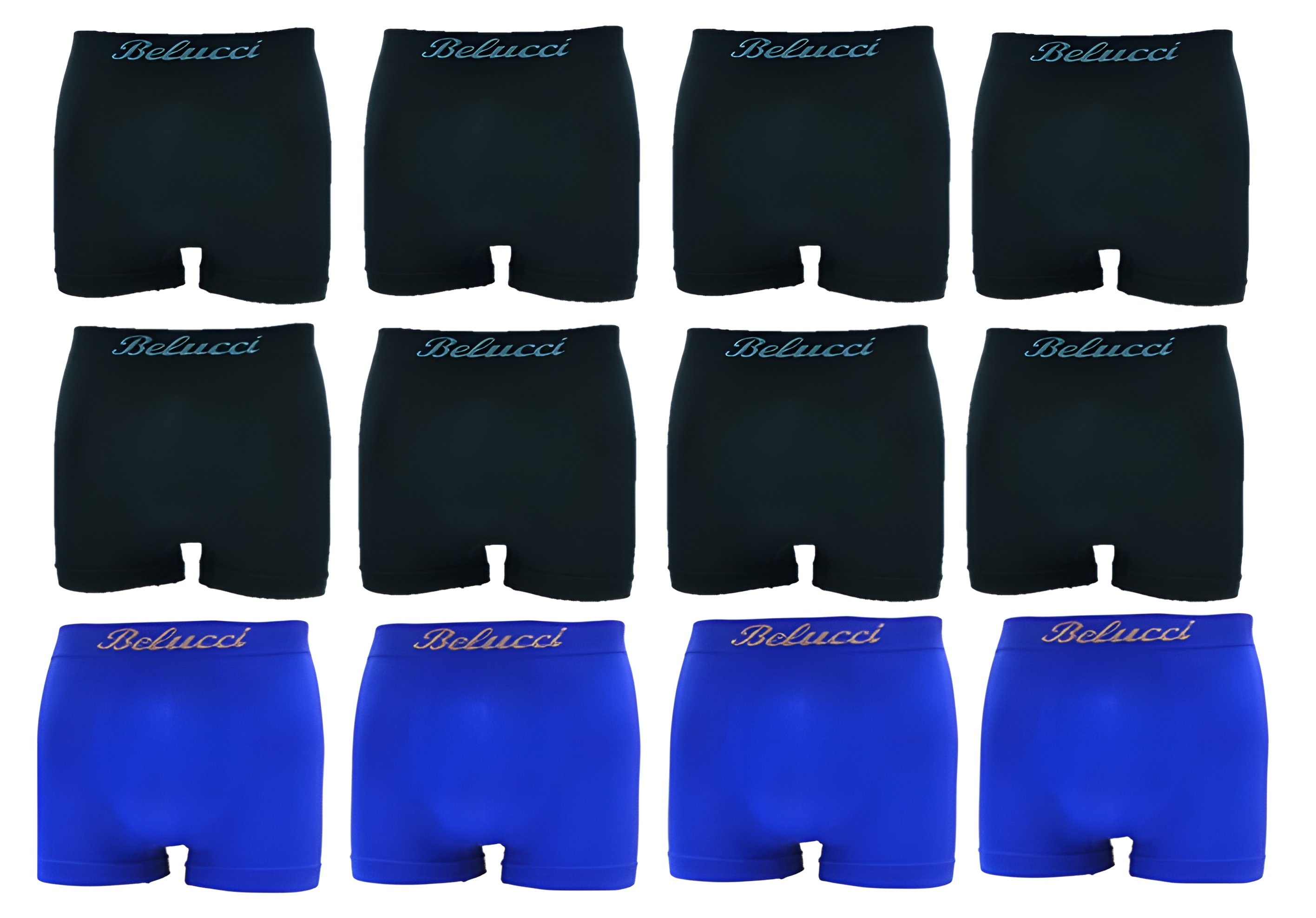 Belucci herenboxers regular zwart/blauw