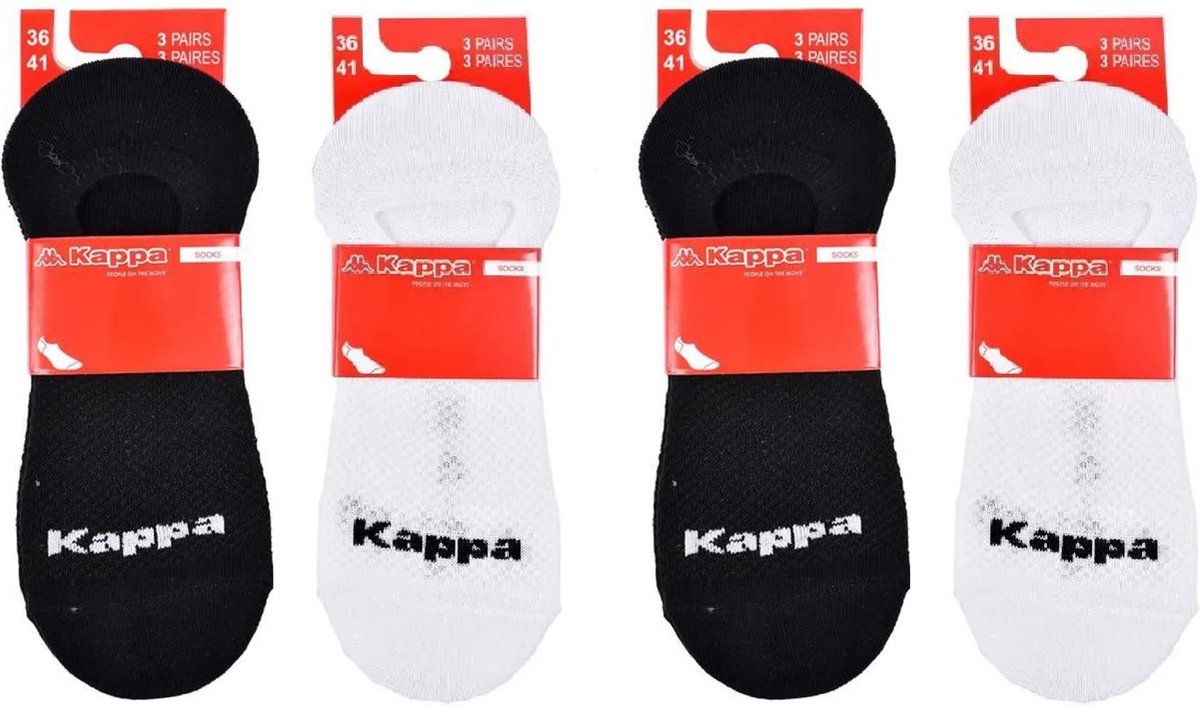 Kappa Kousenvoetjes Dames – 120 Paar (Wit & Zwart)
