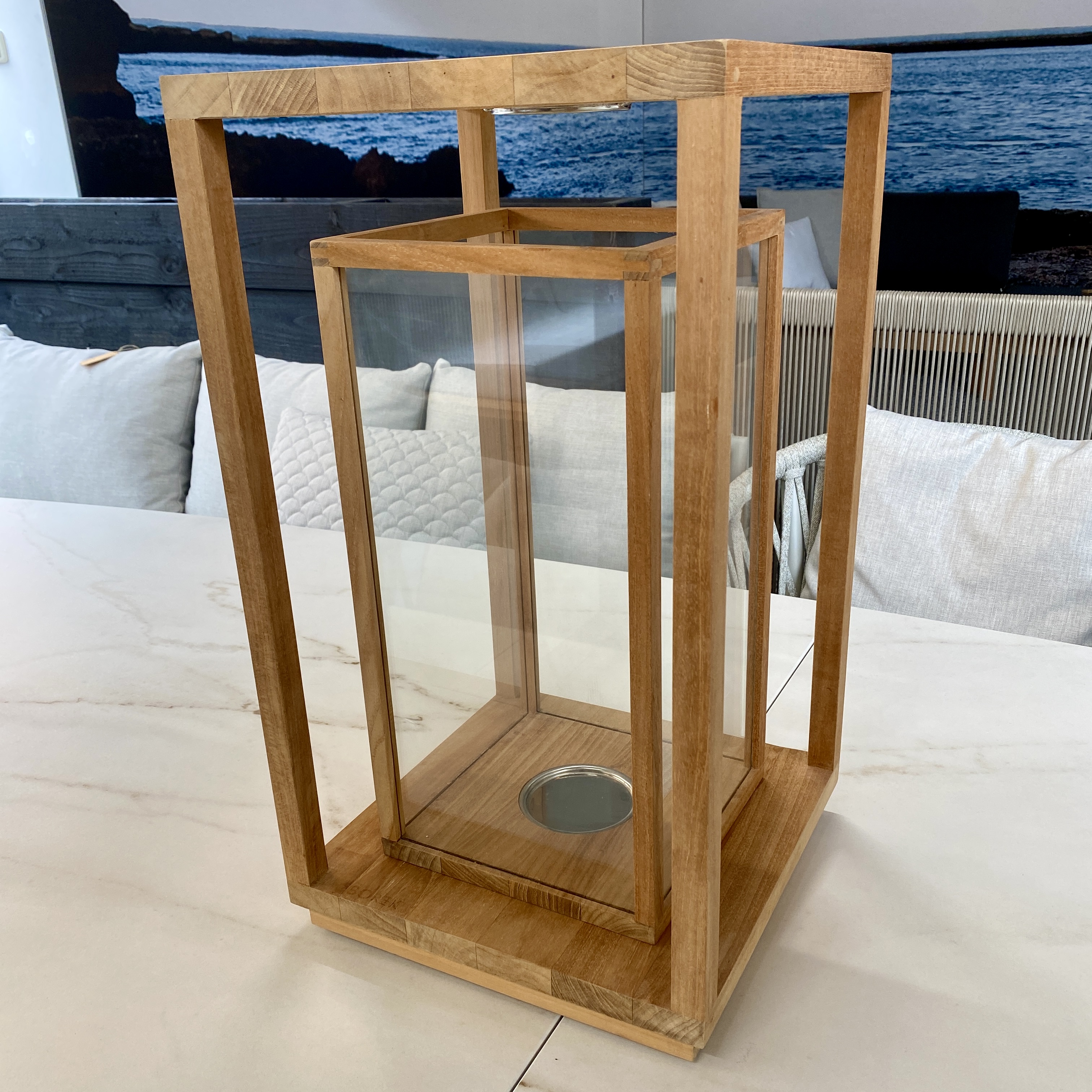 Borek Positano lantaarn medium teak