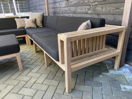Loungeset Borek teak met kussens Sunbrella