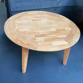 Traditional Teak bijzettafel DIANA mosaic  80cm rond