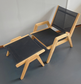 Loungechair Traditional Teak KATE+footstool