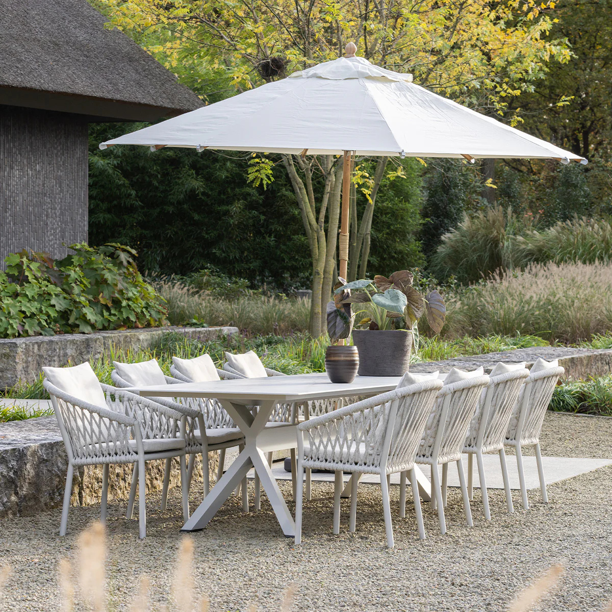 Tuinstoel Borek Majinto Ardenza white-taupe