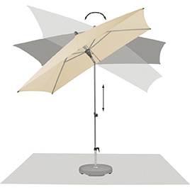 Parasol Glatz ALU-SMART 250x200 cm