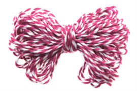 Koord fuchsia / wit (2 mm)