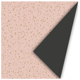 Cadeaupapier - Twinkling stars roze/zwart