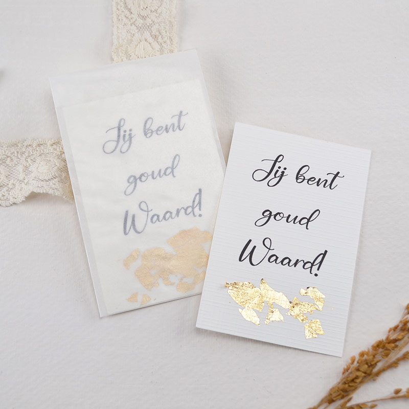 Kaartje Jij bent goud waard – In Loonzakje