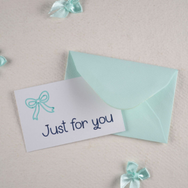 Kaartje Just for You – Mintgroen Envelopje