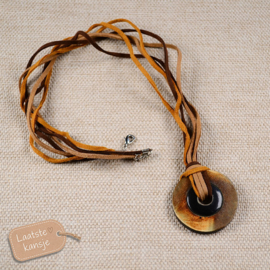 Lange Ketting met Ronde Hanger in Aardetinten