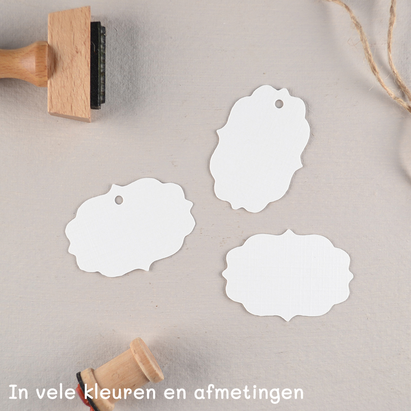 Golfrand Label in Kleur – Met Gaatje, Touwtje en Eigen Tekst