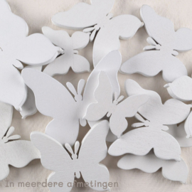 Vlinder Hout – Wit met Strakke Vorm