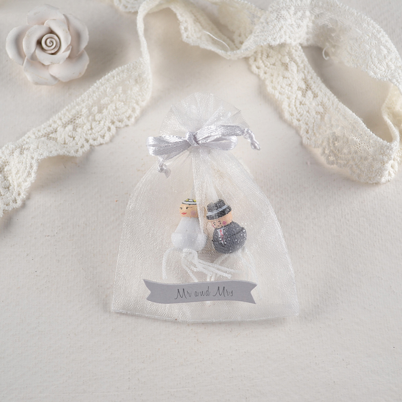 Mr & Mrs – charmant trouwbedankje in organza