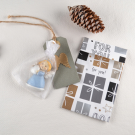 Cadeauset met Magneet Engeltje, Zakje en Label
