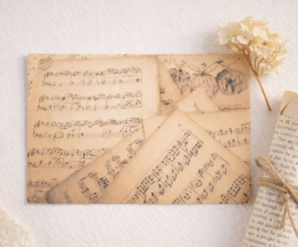 Nostalgische Ansichtkaart met Muziekprint