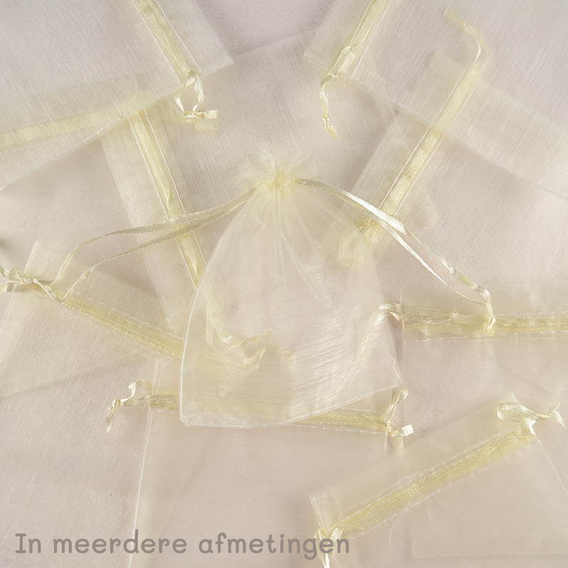Organza Zakje Ivoor