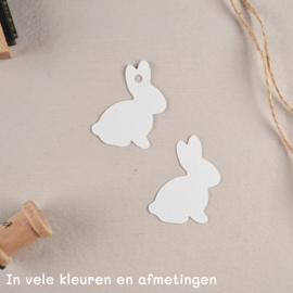 Labels haasje met of zonder gaatje en persoonlijke tekst