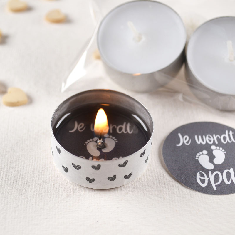 Waxinelichtjes met Geheime Boodschap – Je Wordt Oma of Opa