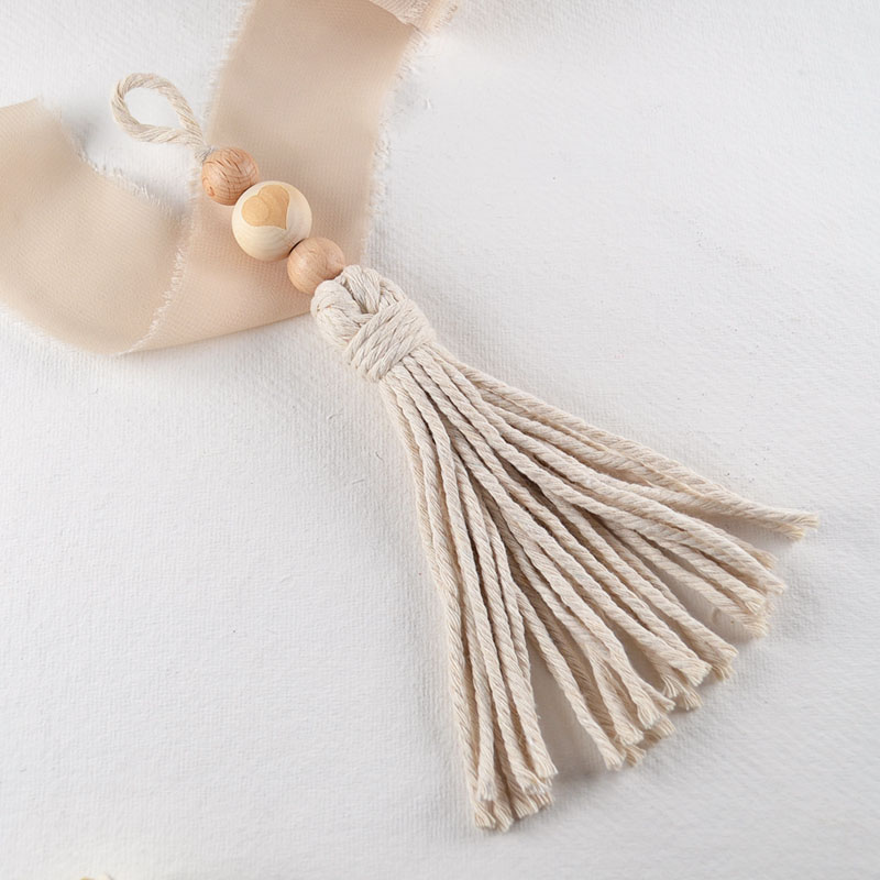 Macramé Hanger met Houten Kralen en Hartje