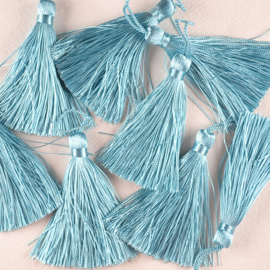 Kwastje | tassel aqua