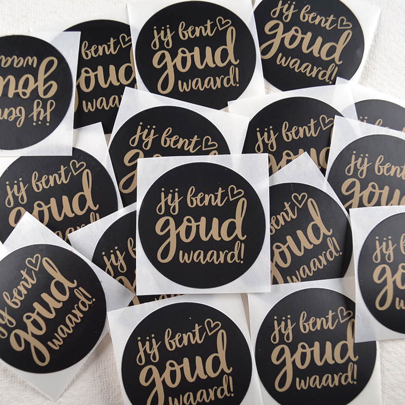 Sticker Jij Bent Goud Waard – Zwart met Goud