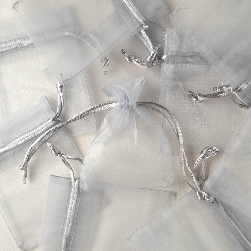 Luxe Organza Zakje Zilvergrijs
