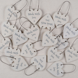 Houten Hart Tag - Made With Love