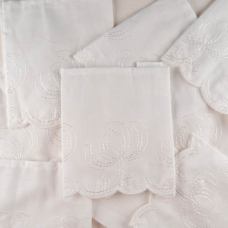 Broderie Zakje Wit – Satijn/Katoen met Stiksels