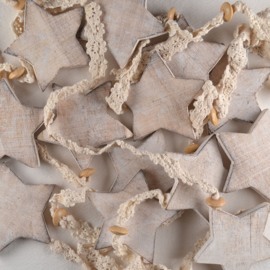 Houten Ster White Wash met Kant en Kraal