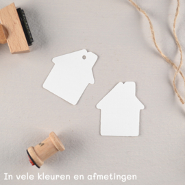 Labels huisje met of zonder gaatje en persoonlijke tekst