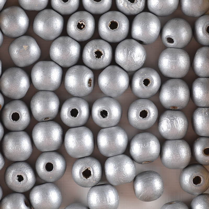Houten Kraal Zilver – Glanzend Accent
