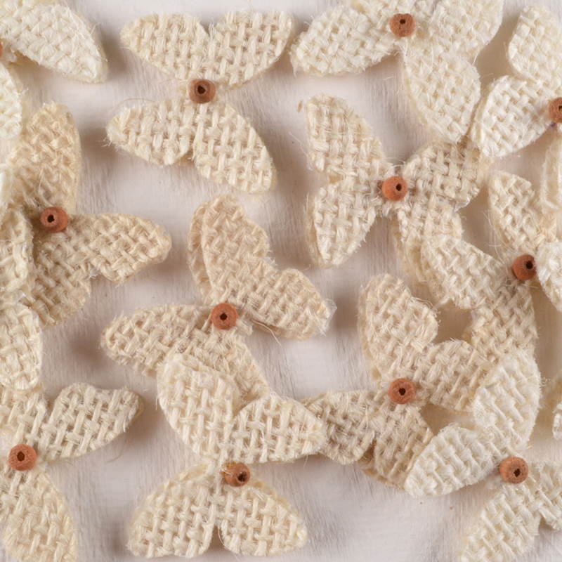 Vlindertje Jute Naturel – Met Kraaltje en Sticker