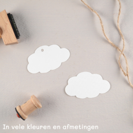 Labels wolk met of zonder gaatje en persoonlijke tekst