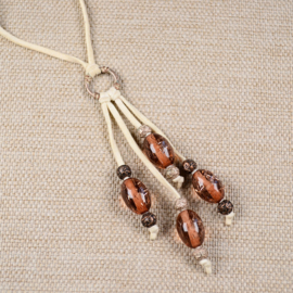 Veterketting met Bruine Glaskralen