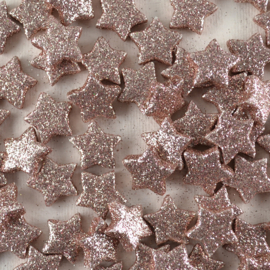 Sterretje acryl glitters vintage roze