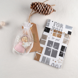 Cadeauset met Magneet Engeltje, Zakje en Label