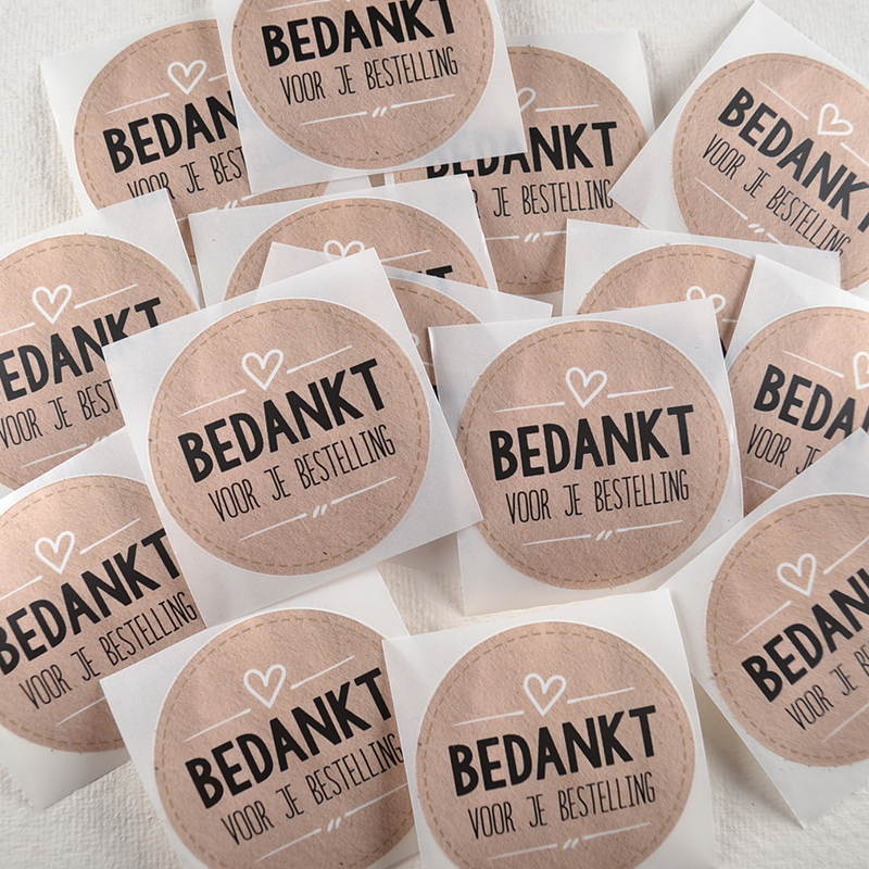 Sticker Kraft – Bedankt Voor Je Bestelling