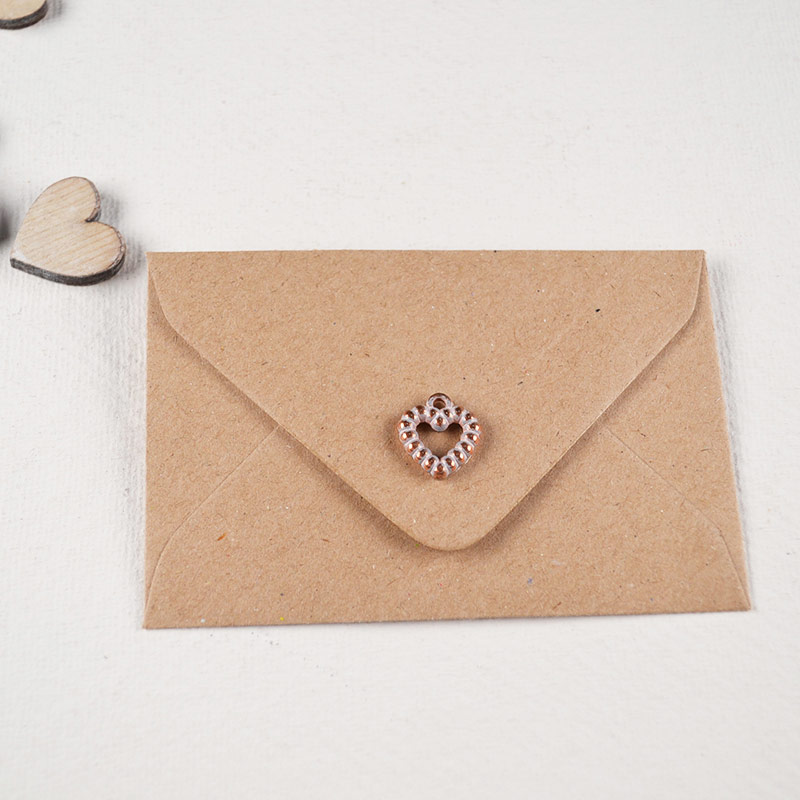 Mini Envelopje met Hartje – Met Kaartje naar Keuze