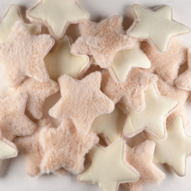 Stoffen Ster Pluche Crème