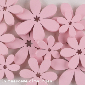 Lichtroze Houten Bloem – Glad en Fijn Afgewerkt
