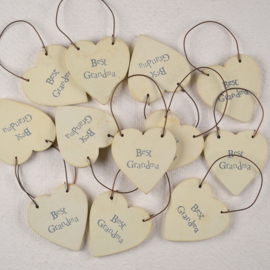Houten Hart Tag - Best Grandma