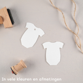 Labels rompertje met of zonder gaatje en persoonlijke tekst