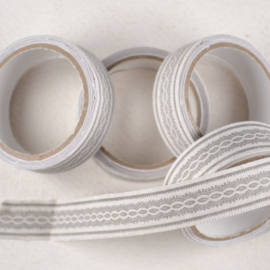 Stoffen Tape Grijs met Fijn Vlechtpatroon