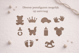 Geboorte Label met Ponsfiguur naar Keuze